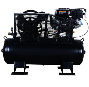 40 Gallon Skid Mount Gas Air Compressor, 2-Stage Belt Drive, 9 HP Engine, horizontal Tank TMG-GAC40