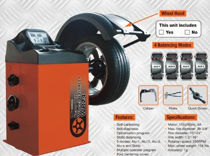 Self-Calibrating Wheel Balancer with Protection Hood, 10