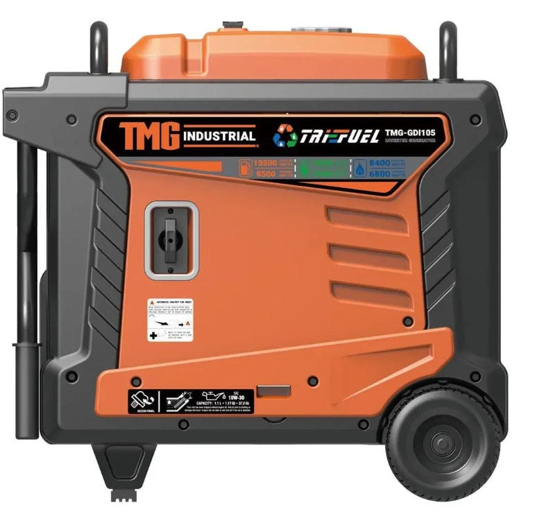 10.5KW Portable Inverter Generator for Home, RV, and Off-Grid Use – Hybrid Tri-Fuel, THD < 3% TMG-GDI105