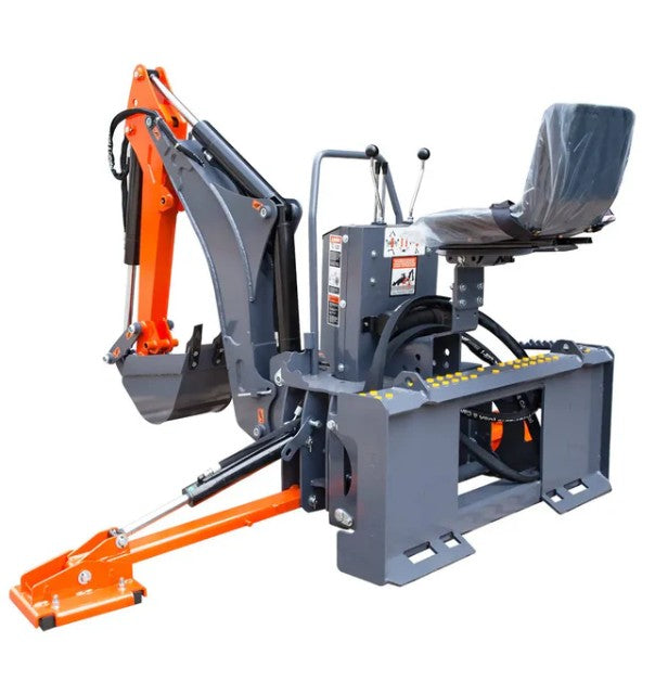 8-ft Skid Steer Swing Backhoe Attachment