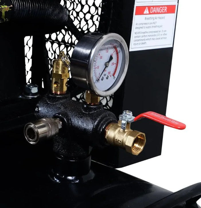 40 Gallon Skid Mount Gas Air Compressor, 2-Stage Belt Drive, 9 HP Engine, horizontal Tank TMG-GAC40