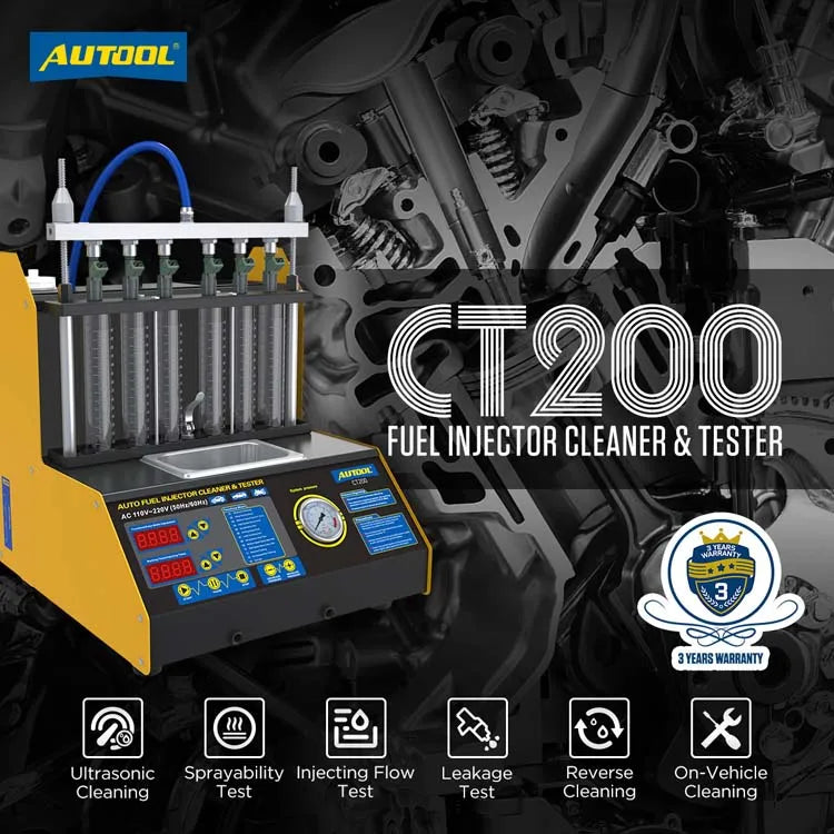 Autool CT200 Automotive Fuel Injection Systems Cleaning Tools Car Fuel Injector Cleaner and Tester 110V /220V