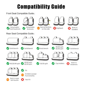Xiangta Car Seat Covers Full Set Breathable Leather Automotive Front and Rear Seat Covers Protectors Fit for Most Vehicles, SUVs