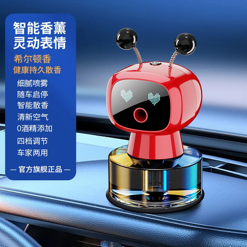 AI-Powered Smart Car Air Freshener Automotive Fragrance Dispensing Robot Plastic Vehicle Perfume Accessory Ornament