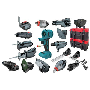 18-Piece Rechargeable Lithium Brushless Drill Power Tools Set Automotive Electrical Cordless Multi Tool Combo Home Hard Case OEM
