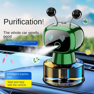 AI-Powered Smart Car Air Freshener Automotive Fragrance Dispensing Robot Plastic Vehicle Perfume Accessory Ornament