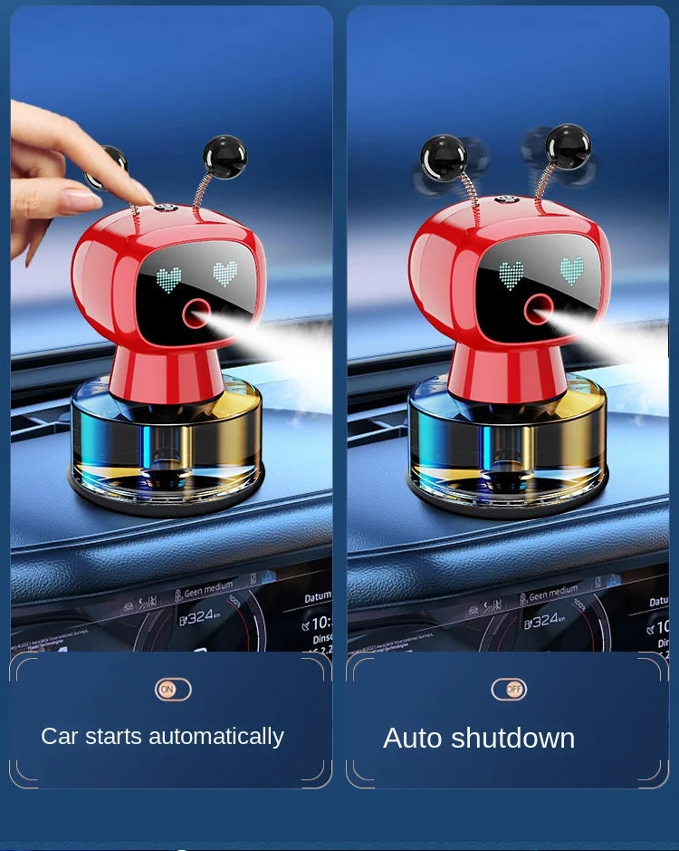 AI-Powered Smart Car Air Freshener Automotive Fragrance Dispensing Robot Plastic Vehicle Perfume Accessory Ornament