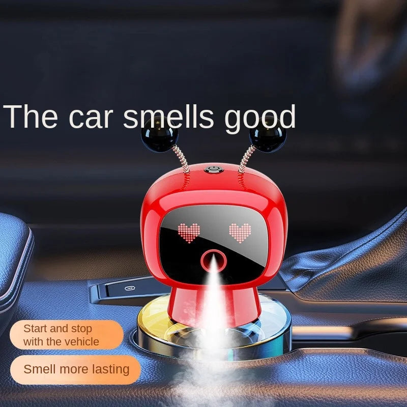 AI-Powered Smart Car Air Freshener Automotive Fragrance Dispensing Robot Plastic Vehicle Perfume Accessory Ornament