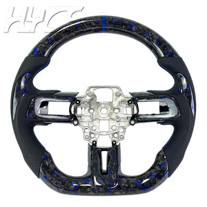 Automotive Interior Accessories Forged Carbon Fiber Genuine Leather Sports Steering Wheel Suitable for Ford Mustang GT 2015-2023