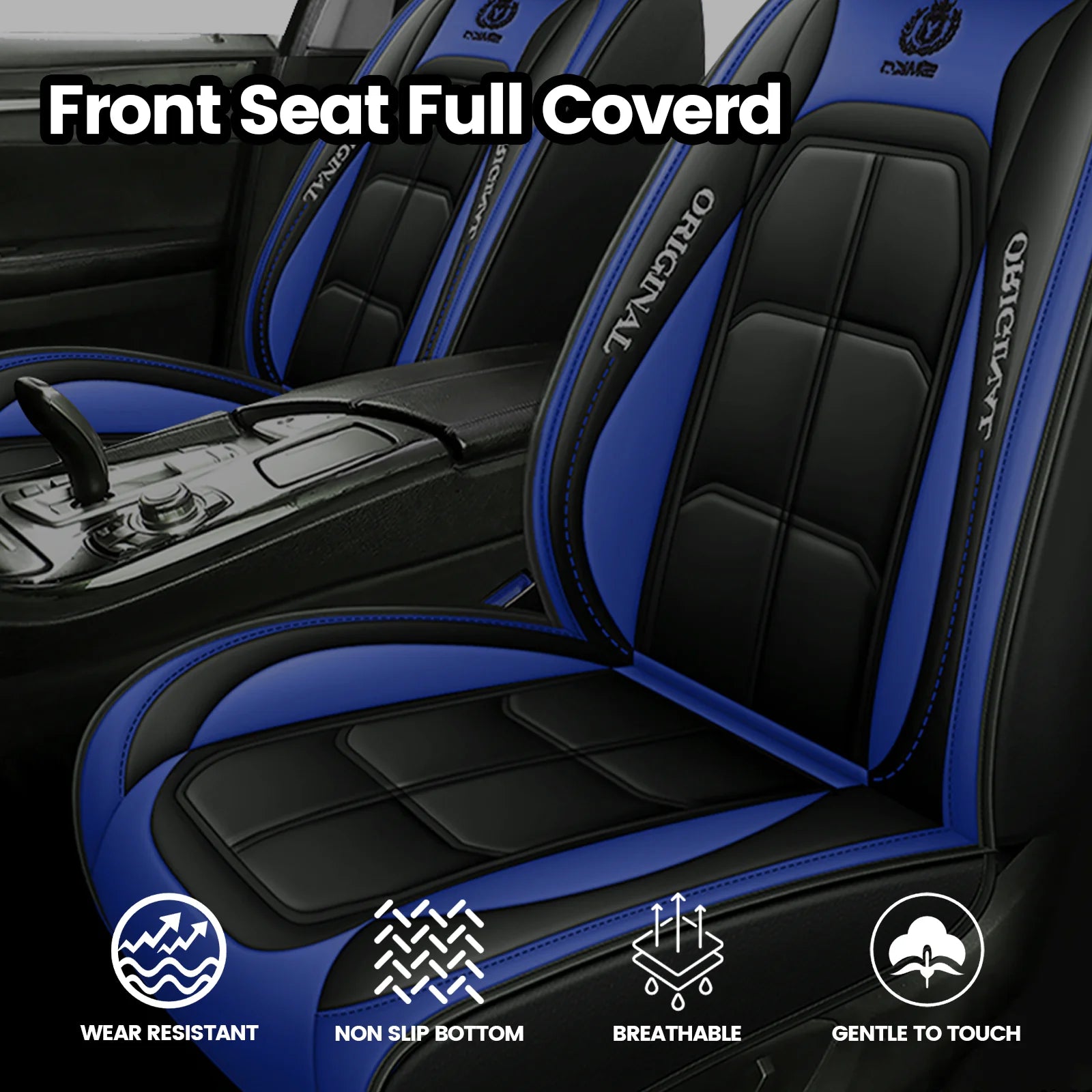 Xiangta Car Seat Covers Full Set Breathable Leather Automotive Front and Rear Seat Covers Protectors Fit for Most Vehicles, SUVs