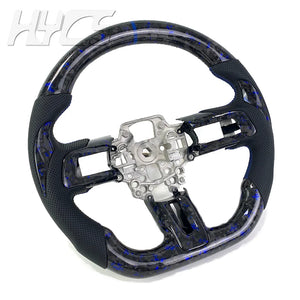 Automotive Interior Accessories Forged Carbon Fiber Genuine Leather Sports Steering Wheel Suitable for Ford Mustang GT 2015-2023