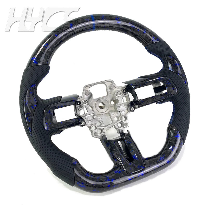 Automotive Interior Accessories Forged Carbon Fiber Genuine Leather Sports Steering Wheel Suitable for Ford Mustang GT 2015-2023