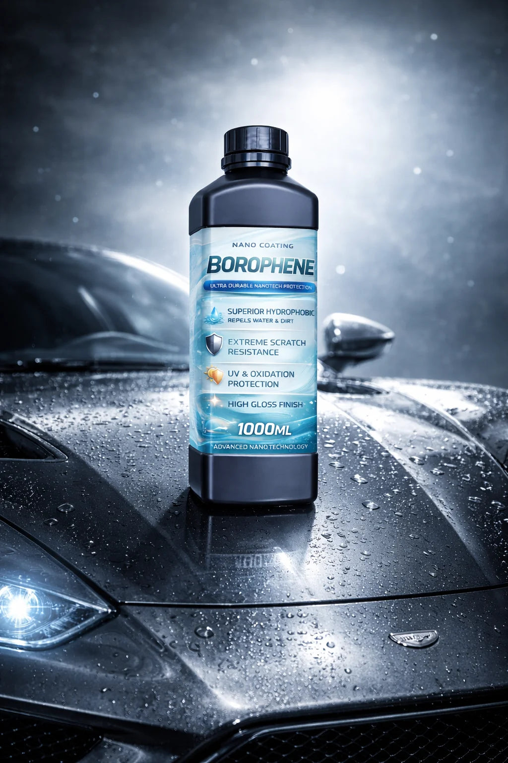 GRAPHONEX BOROPHENE Hydrophobic Automotive Coating-Keeps Your Car Cleaner Longer Reduces Washing Frequency 10-Year Protection
