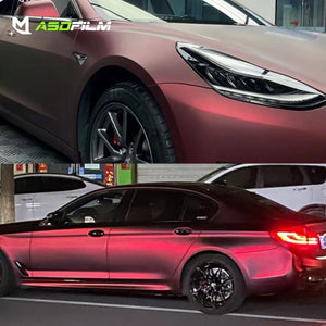 PET Romani Red Satin Color Changing Automotive Body Wrap Adhesive Film Roll