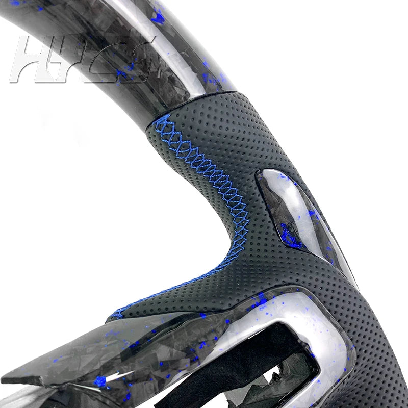 Automotive Interior Accessories Forged Carbon Fiber Genuine Leather Sports Steering Wheel Suitable for Ford Mustang GT 2015-2023
