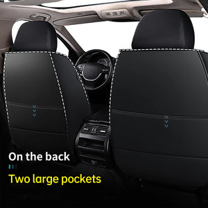 Xiangta Car Seat Covers Full Set Breathable Leather Automotive Front and Rear Seat Covers Protectors Fit for Most Vehicles, SUVs