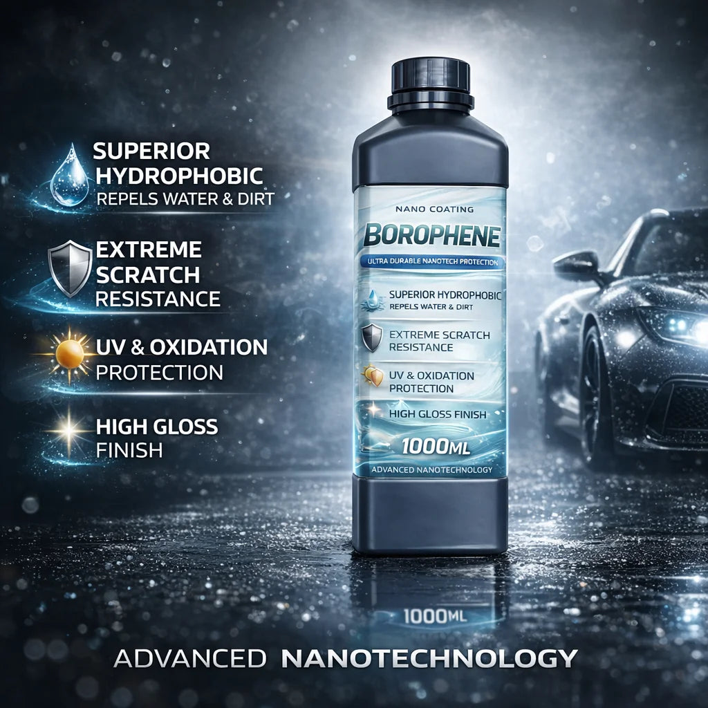 GRAPHONEX BOROPHENE Hydrophobic Automotive Coating-Keeps Your Car Cleaner Longer Reduces Washing Frequency 10-Year Protection