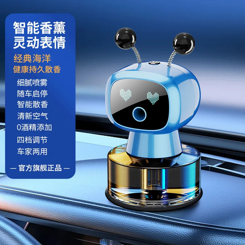 AI-Powered Smart Car Air Freshener Automotive Fragrance Dispensing Robot Plastic Vehicle Perfume Accessory Ornament