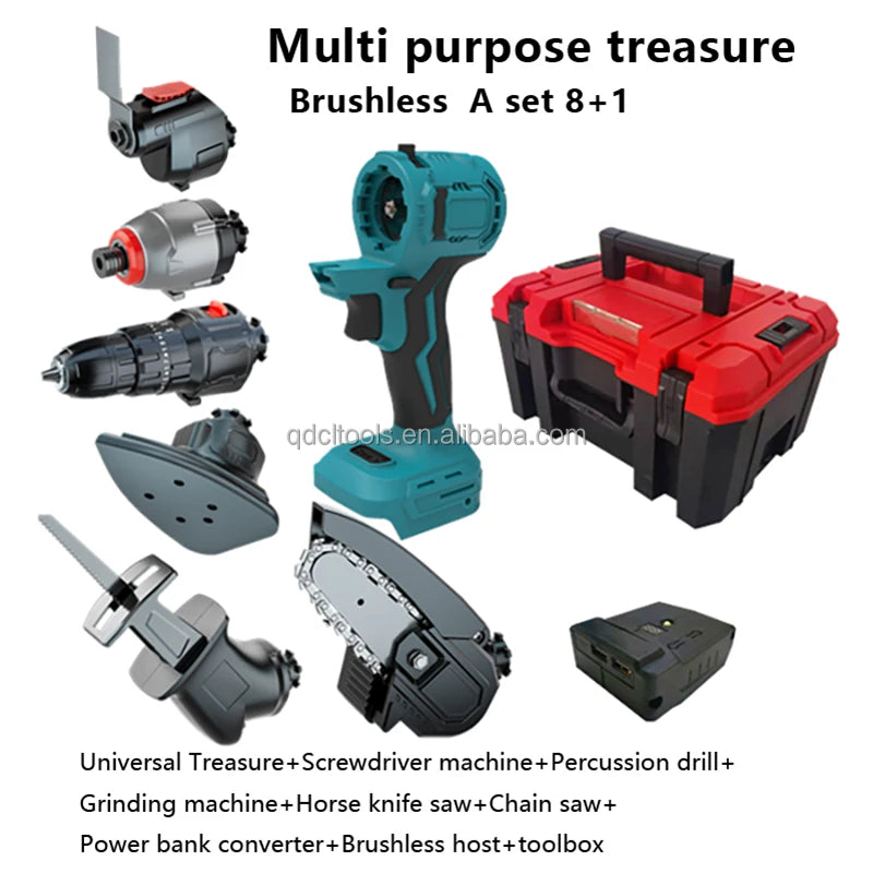 18-Piece Rechargeable Lithium Brushless Drill Power Tools Set Automotive Electrical Cordless Multi Tool Combo Home Hard Case OEM