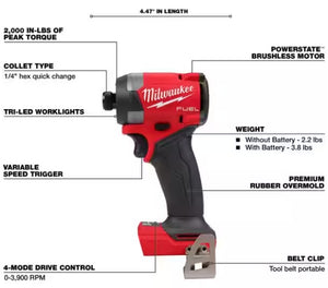 MILWAUKEE M18 Lithium Ion Cordless Hammer Drill & Impact Driver Combo Kit - 18V + 2 Batteries + Charger + Tool Case