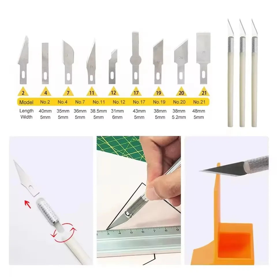 3D Printer Tool Kit for FDM/SLA – Nozzle Cleaner, Scraper, Tweezers, File & Engraving Tools for Maintenance