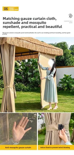 Outdoor Sunshades: Artificial Thatch Canopies, Farm Stay Courtyard & Scenic Spot Tent Umbrellas, Leisure Straw Outdoor Pavilions