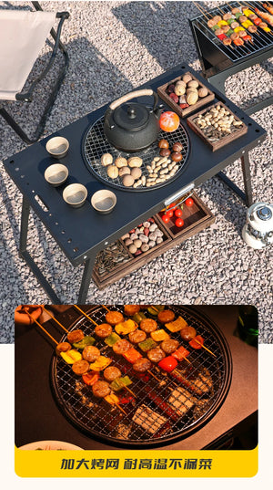 Black Modern Outdoor Table Bistro Firepit Garden Lounge Outdoor Table Portable Lawn Salon De Jardin Exterieure Patio Furniture
