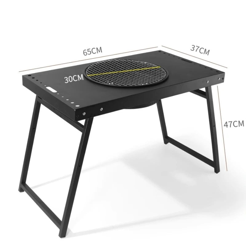 Black Modern Outdoor Table Bistro Firepit Garden Lounge Outdoor Table Portable Lawn Salon De Jardin Exterieure Patio Furniture