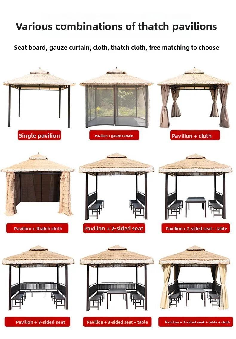 Outdoor Sunshades: Artificial Thatch Canopies, Farm Stay Courtyard & Scenic Spot Tent Umbrellas, Leisure Straw Outdoor Pavilions
