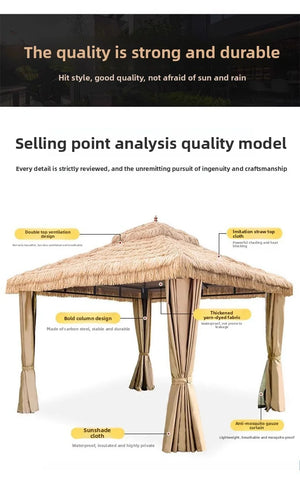 Outdoor Sunshades: Artificial Thatch Canopies, Farm Stay Courtyard & Scenic Spot Tent Umbrellas, Leisure Straw Outdoor Pavilions