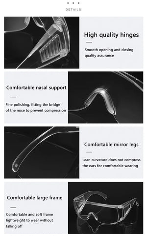 Protective Shutter Goggles Transparent Anti-wind Sand Anti-shock Labor Insurance Protective Glasses PC Material Transparent
