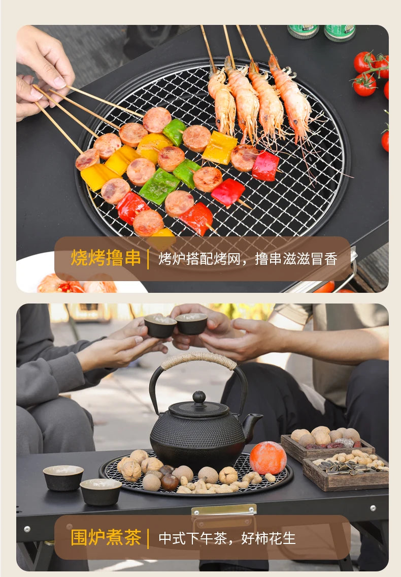 Black Modern Outdoor Table Bistro Firepit Garden Lounge Outdoor Table Portable Lawn Salon De Jardin Exterieure Patio Furniture