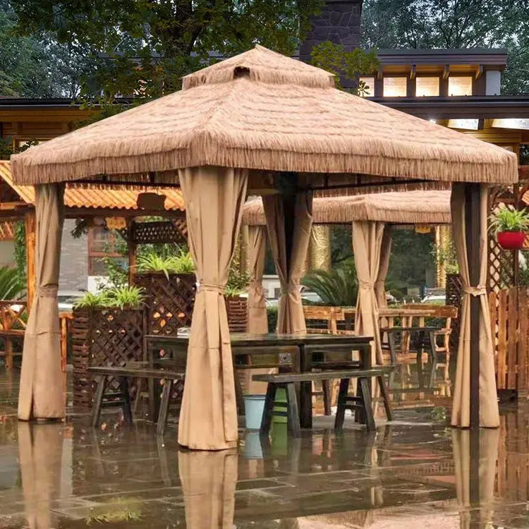 Outdoor Sunshades: Artificial Thatch Canopies, Farm Stay Courtyard & Scenic Spot Tent Umbrellas, Leisure Straw Outdoor Pavilions